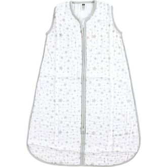 Hudson Baby Muslin Cotton Sleeveless Wearable Sleeping Bag, Sack & Blanket in Gray Stars at Nordstrom