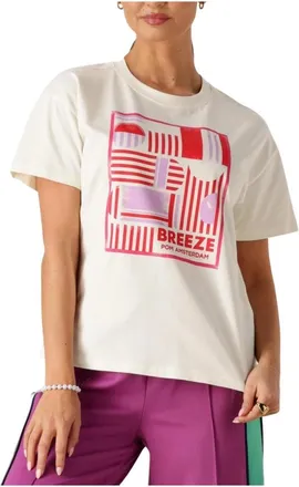 Pom Amsterdam Tops, Dames, Wit, S, Katoen, T-shirt Breeze