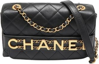 Chanel Pre-owned Leather Crossbody Tas - Dames - Vintage Schoudertas - Zwart - ONE Size - Leer - Vintage