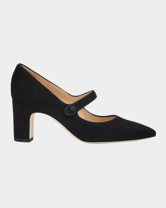Manolo Blahnik Campariba Kid Suede Pumps