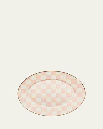 MacKenzie-Childs Rosy Check Medium Oval Platter