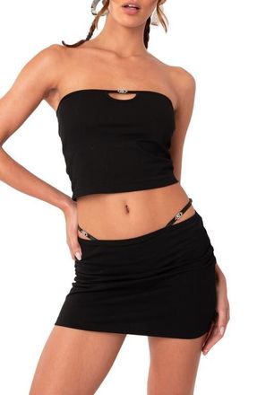 Edikted Kenna Cutout Tube Top in Black at Nordstrom, Size Medium