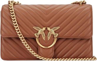 Pinko Brown Love One Medium Shoulder Bag