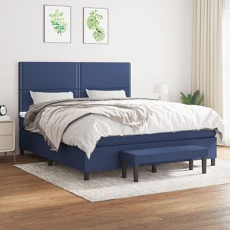vidaXL Vidaxl - Cama Box Spring Con Colch&oacute;n Tela Azul 180x200 Cm