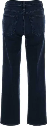 Mother Womens Blue Stretch Denim The Mid Rise Rumbler Jeans Blu