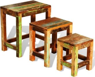 vidaXL Vidaxl - Nesting Table Set 3 Pieces Vintage Reclaimed Wood