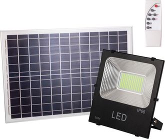 GreenIce Foco Proyector Led 100w 10.000lm 6000&ordm;k Solar Sensor 100w + Control Remoto Panel 6v/25w 40.000h [ho-626005-cw]