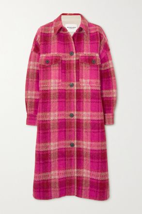 Isabel Marant Cappotto Oversize In Flanella A Quadri Fontizi - Rosa