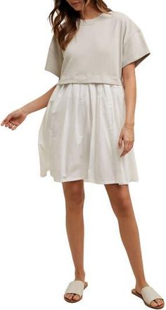 Wishlist Twofer Minidress in Stone/White at Nordstrom Rack, Size Large