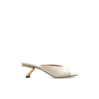 Ferragamo Igea Muiltjes met Hak - Dames - Muiltjes - Beige - 36 1/2 EU - Leer - Schoenen