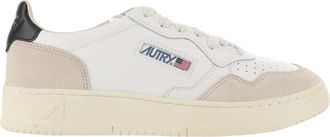Autry White Black Medalist Low Leather Suede Sneakers