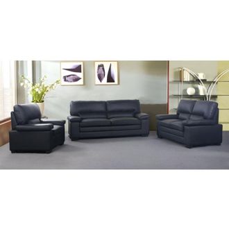 Vente-Unique Vente-unique - Divano 3+2+1 posti in pelle di bufalo Nero - mimas