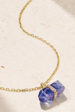 JiaJia Collana In Oro 14 Carati Con Tanzanite E Diamanti - Blu