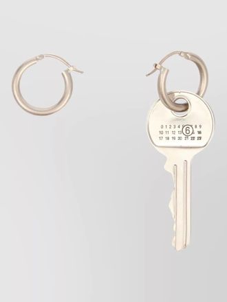 Maison Margiela hoop earrings featuring single key detail