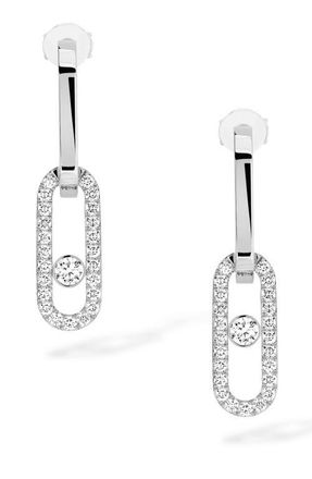 Messika Move Link Diamond Drop Earrings in White Gold at Nordstrom