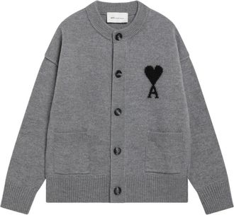 Ami C&aacute;rdigan Quota de Cuello Redondo - Knitwear - Mujer - Gris - M