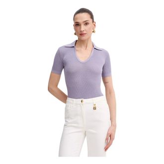 Elisabetta Franchi Polo de punto con logo estampado - Tops - Mujer - P&uacute;rpura - XL
