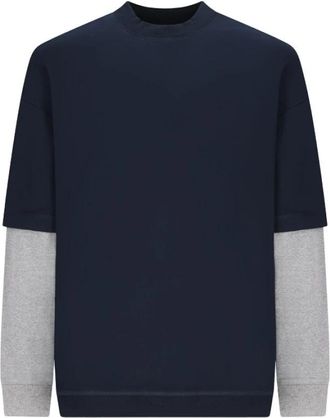 Darkpark Troy Double Colour Sleeve Tee - Heren - Sweatshirts - Blauw - XL - Katoen - Hoodies & sweatvesten