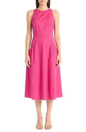 Maggy London Jewel Neck Gathered Dress in Pink Flambe at Nordstrom Rack, Size 18 (Similar To 16W)