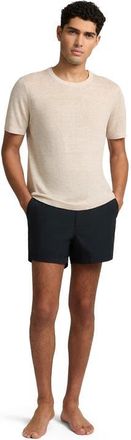 Onia Calder Side Elastic 4 Swim Trunk in Black at Nordstrom, Size 34