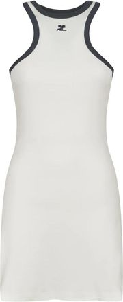 Courrèges Kleedjes, Dames, Wit, S, Katoen, Scuba Mini Jurk