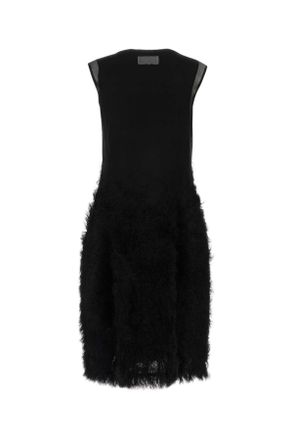 Maison Margiela Womens Black Silk Retrograde Dress Blush Gonne