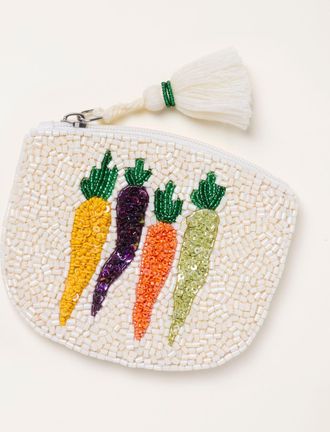 Fat Face FatFace Ivory Vegetable Beaded Purse