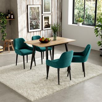 Vicco Mesa De Comedor Beaver, Roble Negro/dorado, 80 X 70 Cm Extensible