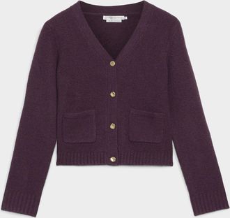 Contemporaine Womens Felted knit boxy Cardigan Sweater