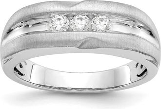 Diamond2Deal 14k White Gold Lab Grown Diamond Wedding Band Ring 0.33Ct Clarity- VS Color- D-E