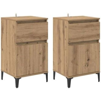 vidaXL Vidaxl - Bedside Cabinet with Drawer 2 pcs Artisan oak 40 x 35 x 70 cm
