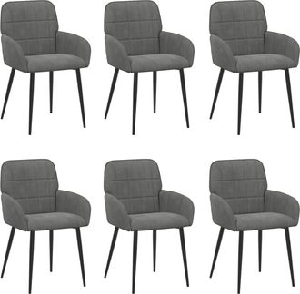 vidaXL Sillas De Comedor 6 Uds. Terciopelo Gris Oscuro 57 X 50 X 85 Cm Vidaxl