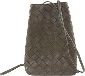 Bottega Veneta Pre-owned Woven Nappa Crossbody Bag - Dames - Vintage Schoudertas - Bruin - ONE Size - Leer - Vintage