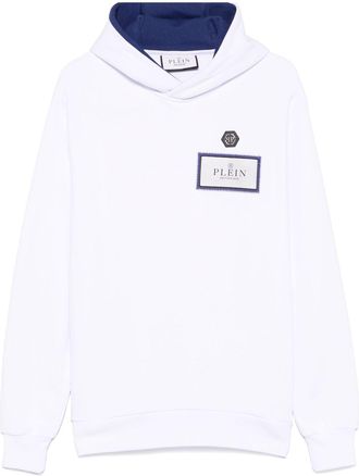 Philipp Plein logo-patch hoodie - White