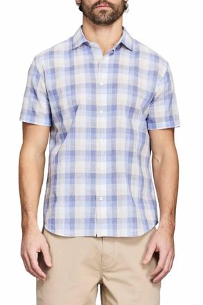 Billy Reid Short Sleeve Hutcheson Sport Shirt In Blue Multi