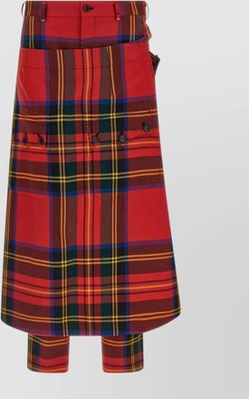 Comme Des Garçons trousers with plaid pattern and side pockets