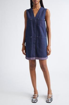 Stine Goya Contrast Hem Denim Dress in Dusky /Dried Rose at Nordstrom, Size Xx-Small