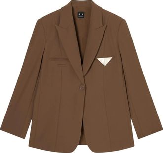 A|X Armani Exchange Blazer Monopetto Taschino Revers Classici - Dames - Blazers - Bruin - M - Jassen