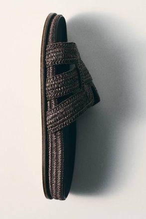 H&M Braided straw sandals in Dark Brown at Nordstrom, Size 5