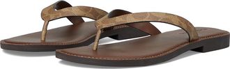 Coach Brianna Flip Flop In Signature Canvas Womens Shoes Brown : 8 M, Canvas/Leather