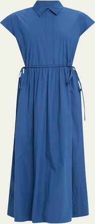 Lafayette 148 New York Drawstring Gathered Midi Shirtdress