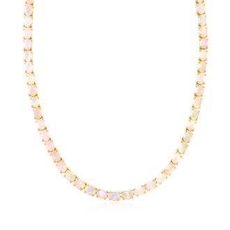 Ross-Simons Ethiopian Opal Tennis Necklace in 18kt Gold Over Sterling