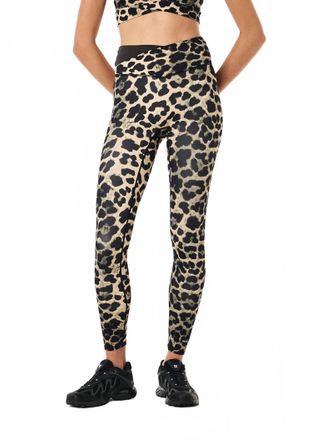 P.E Nation Wander Full Length Legging In Leopard Print Smokestone