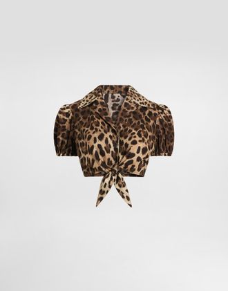 Dolce & Gabbana Leo-print Poplin Shirt - Woman Collection Animal Print 40