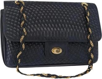 Bally Pre-owned Leren Schoudertas - Dames - Vintage Schoudertas - Blauw - ONE Size - Leer - Vintage