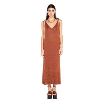 Akep Knitted Dresses, female, Orange, Size: XS abiti Viscosa