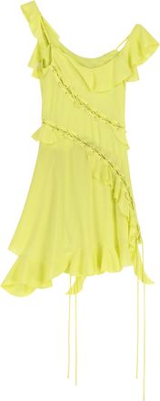 Acne Studios Ruffled Lace-Up Dress - Yellow
