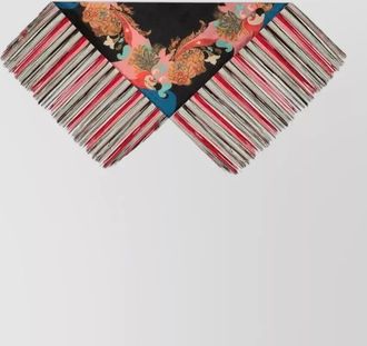 Etro square scarf fringe detail 50x50