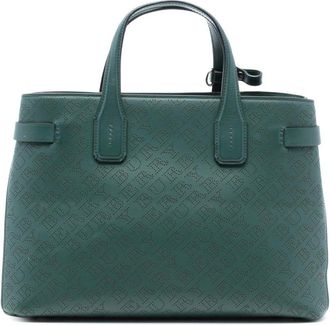 Burberry Pre-owned Handbags, female, Green, Size: ONE SIZE Pre-owned Structured Leather Tote Bag