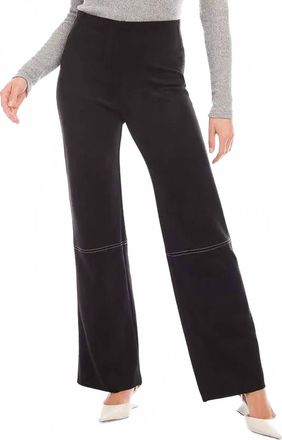 Karen Kane Fanna Faux Suede Stitch Pants In Black